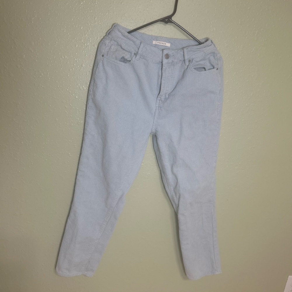 PacSun Blue Cropped Ankle Jeans with Faded Look
